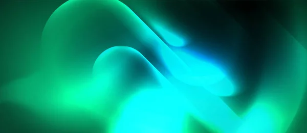 Blå Neon runda former Techno bakgrund — Stock vektor