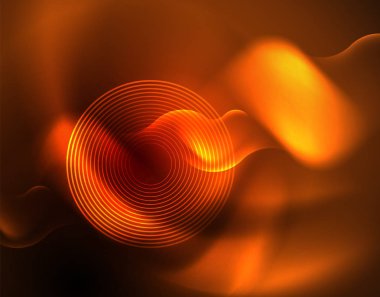 Parlak neon geometrik dalgalar şablonu