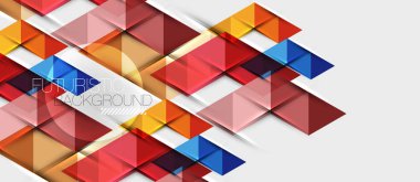 Soyut geometrik arkaplan. Modern çakışan üçgenler. Mesajınız için alışılmadık renk şekilleri. İş ya da teknik sunum, uygulama kapağı şablonu