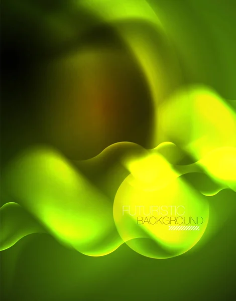 Shiny neon geometric waves template — Stock Vector