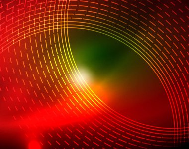 Neon Çemberleri Soyut Arkaplan