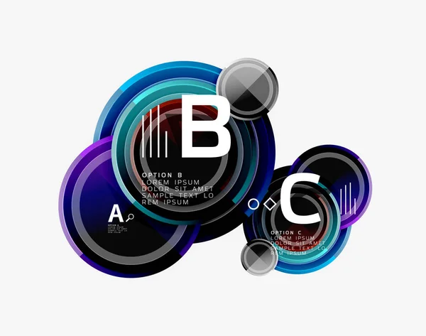 Astratto rotondo forme geometriche, cerchi moderni sfondo — Vettoriale Stock