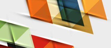 Soyut geometrik arkaplan. Modern çakışan üçgenler. Mesajınız için alışılmadık renk şekilleri. İş ya da teknik sunum, uygulama kapağı şablonu