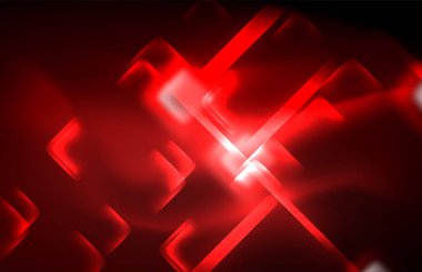 Neon parlayan techno hatları, yüksek teknoloji fütüristik arka plan şablonu kare şekilleri ile