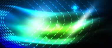 Neon parlayan techno hatları, yüksek teknoloji fütüristik arka plan şablonu kare şekilleri ile