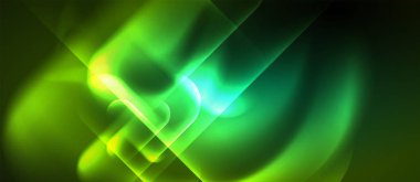 Neon parlayan techno hatları, mavi Hi-Tech futuristik soyut arka plan şablonu