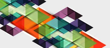 Soyut geometrik arkaplan. Modern çakışan üçgenler. Mesajınız için alışılmadık renk şekilleri. İş ya da teknik sunum, uygulama kapağı şablonu