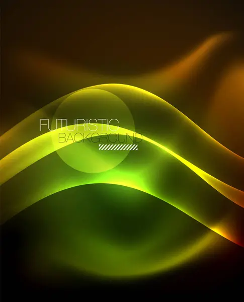 Neon färg Wave Lines abstrakt bakgrund, Magic Techno futuristiska ljus — Stock vektor