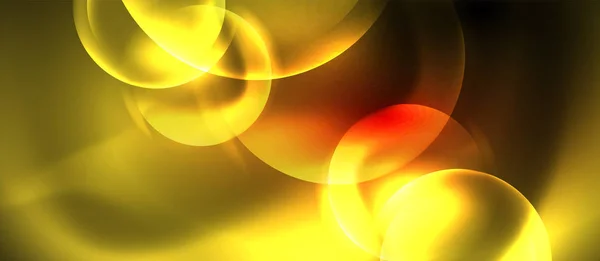 Lumineux néon cercles fond abstrait — Image vectorielle