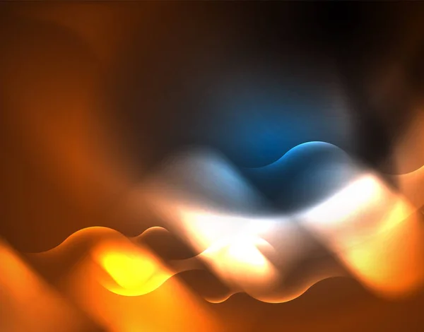 霓虹灯发光波线,蓝色高科技未来派抽象背景模板 — 图库矢量图片
