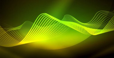 Koyu, parlak hareket, sihirli alan ışık parlayan soyut dalga. Techno arka plan