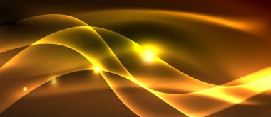 Neon parlak ışık parlayan dalga hatları