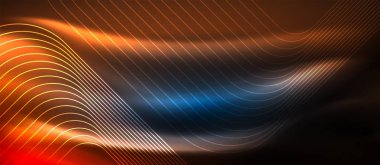 Neon parlayan techno hatları, yüksek teknoloji fütüristik arka plan şablonu kare şekilleri ile