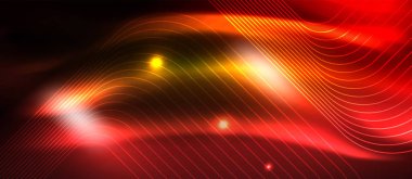 Parlayan ışık arka planda Neon kare şekiller çizgiler