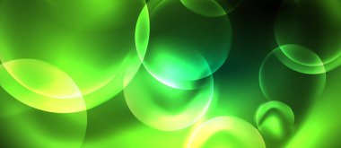 Neon parlayan çevrelerde vektör soyut arka plan