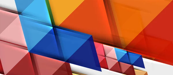 Fondo geométrico abstracto. Triángulos superpuestos modernos. Formas de color inusuales para su mensaje. Presentación empresarial o tecnológica, plantilla de portada de aplicación — Vector de stock