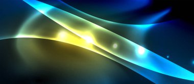 Neon parlayan çizgiler, sihirli enerji uzay ışığı konsepti, soyut arka plan duvar kağıdı tasarımı