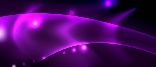 Glänsande glödande Neon ljus våg bakgrund — Stock vektor