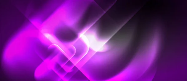 Neon glödande techno linjer, högteknologiska futuristiska abstrakt bakgrund mall — Stock vektor