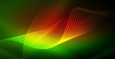 Koyu, parlak hareket, sihirli alan ışık parlayan soyut dalga. Techno arka plan