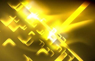 Siyah Neon parlak ışık hatları, techno modern şablon