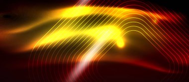 Neon parlayan techno hatları, yüksek teknoloji fütüristik arka plan şablonu kare şekilleri ile