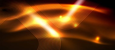 Parlayan ışık arka planda Neon kare şekiller çizgiler