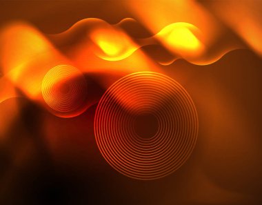 Parlak neon geometrik dalgalar şablonu