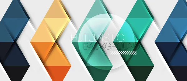 Fundo geométrico abstrato. Triângulos modernos sobrepostos. Formas de cores incomuns para sua mensagem. Apresentação de negócios ou tecnologia, modelo de capa de aplicativo — Vetor de Stock