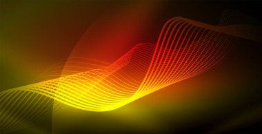 Koyu, parlak hareket, sihirli alan ışık parlayan soyut dalga. Techno arka plan