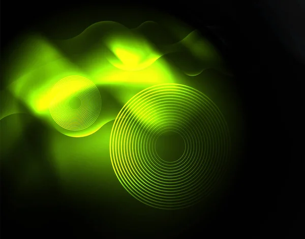 Vorlage für geometrische Wellen in leuchtendem Neon — Stockvektor
