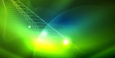 Dalgalar ile renkli neon ışıklar soyut arka plan