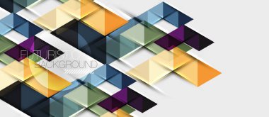 Soyut geometrik arkaplan. Modern çakışan üçgenler. Mesajınız için alışılmadık renk şekilleri. İş ya da teknik sunum, uygulama kapağı şablonu