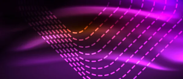 Neon quadratische Formen Linien auf glühendem Licht Hintergrund — Stockvektor