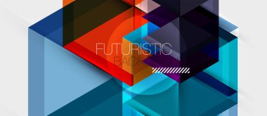 Parlak renk altıgen geometrik kompozisyon arka plan, iş sunumu şablonu