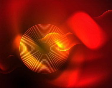 Parlak neon geometrik dalgalar şablonu