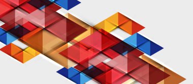 Soyut geometrik arkaplan. Modern çakışan üçgenler. Mesajınız için alışılmadık renk şekilleri. İş ya da teknik sunum, uygulama kapağı şablonu