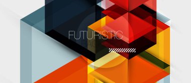 Parlak renk altıgen geometrik kompozisyon arka plan, iş sunumu şablonu