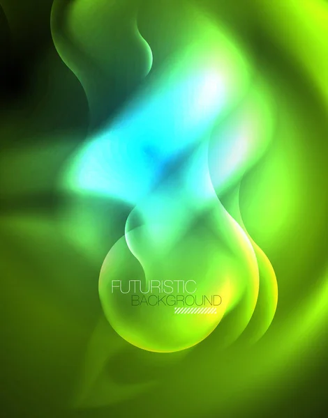 Neón líneas de onda brillantes, azul de alta tecnología futurista plantilla de fondo abstracto — Vector de stock