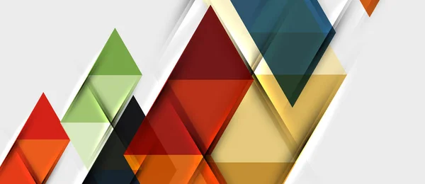 Fond géométrique abstrait. Triangles modernes se chevauchant. Formes de couleur inhabituelles pour votre message. Présentation d'entreprise ou technique, modèle de couverture d'application — Image vectorielle