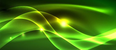 Neon parlak ışık parlayan dalga hatları