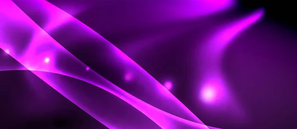 Lumineux néon lumineux fond d'onde lumineuse — Image vectorielle