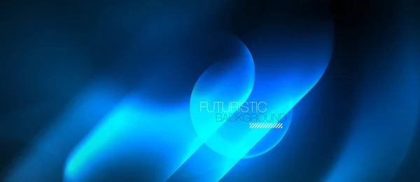 Blaue Neon runde Formen Techno-Hintergrund — Stockvektor