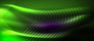 Parlayan parlak neon kareler soyut arka plan, techno modern şablon