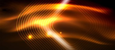 Parlayan ışık arka planda Neon kare şekiller çizgiler