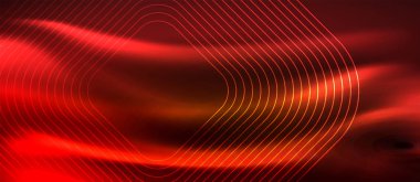 Parlayan ışık arka planda Neon kare şekiller çizgiler