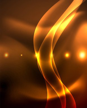 Neon renk dalgası hatları soyut arka plan, sihirli techno futuristik ışık