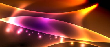 Parlak parlayan Neon ışık dalgası arka plan