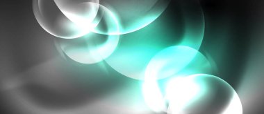 Çevrelerle parlak neon renk ışığı soyut arka plan