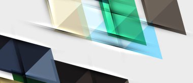 Soyut geometrik arkaplan. Modern çakışan üçgenler. Mesajınız için alışılmadık renk şekilleri. İş ya da teknik sunum, uygulama kapağı şablonu